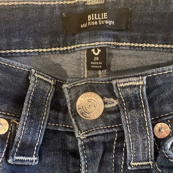 TRUE RELIGION Jeans Billie Mid Rise Straight - SZ 26 NWOT BRAND NEW - Picture 5 of 13